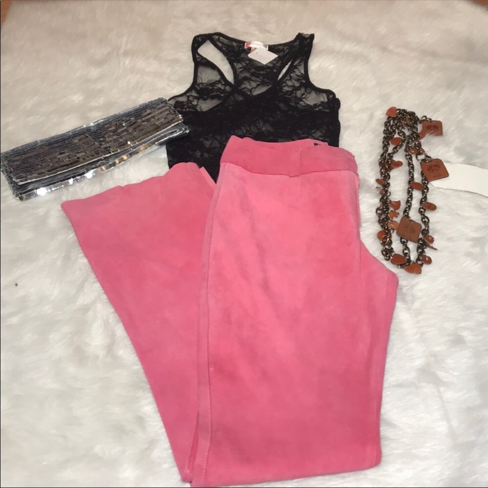 Dolce & Gabbana Pink Genuine Leather pants